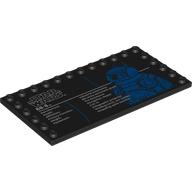 Plate Special 6 x 12 with Studs on 3 Edges with 'STAR WARS BB-8', Stats print (6178pr0008)