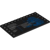 Plate Special 6 x 12 with Studs on 3 Edges with 'STAR WARS Droideka', Stats print (6178pr0011)