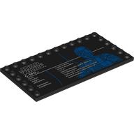 Plate Special 6 x 12 with Studs on 3 Edges with C-3PO Stats print (6178pr0012)