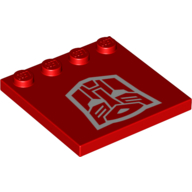 Plate Special 4 x 4 with Studs on One Edge with Auto Bot Logo print (6179pr0032)