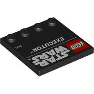 Plate Special 4 x 4 with Studs on One Edge and 'LEGO Star Wars' Logo and 'Executor' Print (6179pr0034)