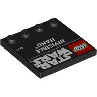 Plate Special 4 x 4 with Studs on One Edge with 'LEGO STAR WARS INVISIBLE HAND' print (6179pr0035)