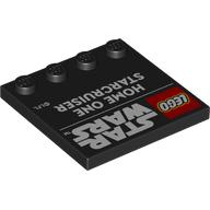 Plate Special 4 x 4 with Studs on One Edge with 'LEGO STAR WARS HOME ONE STARCRUISER' print (6179pr0039)