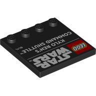 Plate Special 4 x 4 with Studs on One Edge with 'LEGO STAR WARS KYLO REN'S COOMAND SHUTTLE' print (6179pr0040)