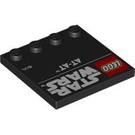 Plate Special 4 x 4 with Studs on One Edge with 'LEGO STAR WARS', 'AT-AT' print (6179pr0041)