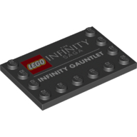 Plate Special 4 x 6 with Studs on 3 Edges and LEGO Logo, 'THE INFINITY SAGA' and 'INFINITY GAUNTLET' Print (6180pr0015)