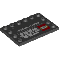 Plate Special 4 x 6 with Studs on 3 Edges with 'LEGO STAR WARS DARTH VADER' Print (6180pr0022)