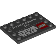 Plate Special 4 x 6 with Studs on 3 Edges with 'STAR WARS THE MANDALORIAN' print (6180pr0028)