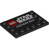 Plate Special 4 x 6 with Studs on 3 Edges with 'LEGO STAR WARS CAPTAIN REX' print (6180pr0031)