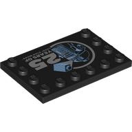 Plate Special 4 x 6 with Studs on 3 Edges with R2-D2, Hologram Brick, '25 YEARS OF LEGO STAR WARS' print (6180pr0034)