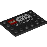 Plate Special 4 x 6 with Studs on 3 Edges with 'LEGO STAR WARS', 'AT-AT DRIVER' print (6180pr0037)
