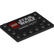 Plate Special 4 x 6 with Studs on 3 Edges with 'LEGO STAR WARS JANGO FETT' print (6180pr0038)