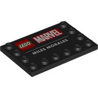 Plate Special 4 x 6 with Studs on 3 Edges with 'LEGO MARVEL MILES MORALES' print (6180pr0040)
