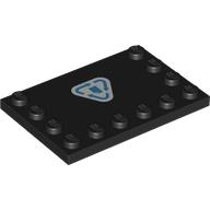 Plate Special 4 x 6 with Studs on 3 Edges with Dark Azure Paper Recycling Symbol on White Background print (6180pr0042)