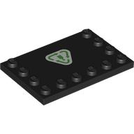 Plate Special 4 x 6 with Studs on 3 Edges with Green Bottle Recycling Symbol on White Background print (6180pr0043)
