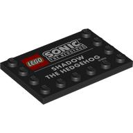 Plate Special 4 x 6 with Studs on 3 Edges with 'LEGO SONIC', 'SHADOW THE HEDGEHOG' print (6180pr9992)