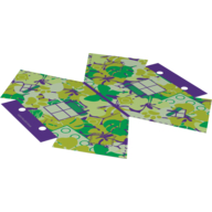 Tent, Jungle Leaves with Dark Purple Trim Print (61880pr0005)