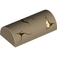 Brick Curved 2 x 4 Double, No Studs, with Cracked Marbeled Column print (6192bpr0001)