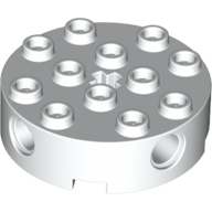 Brick Round 4 x 4 with 4 Side Pin Holes and Center Axle Hole (6222)