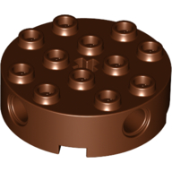 Brick Round 4 x 4 with 4 Side Pin Holes and Center Axle Hole (6222)