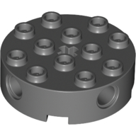 Brick Round 4 x 4 with 4 Side Pin Holes and Center Axle Hole (6222)