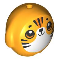 Pillow Plush Toy with Black Stripes, Orange Eyes, White Chest print (6330pr0003)