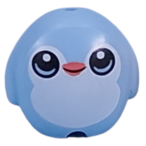 Pillow Plush Toy with Medium Blue Eyes, Coral Beak, White Chest print (6330pr0004)