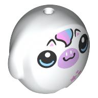 Pillow Plush Toy with Bright Light Blue Eyes, Lavender Nose, Bright Pink Stars, Pink/Lavender Swirl print (6330pr0006)