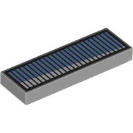 Tile 1 x 3 with Black Grill, Medium Blue/White Shine print (63864pr0057)