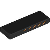 Tile 1 x 3 with Orange Stripes on Side print (63864pr0062)