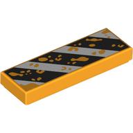 Tile 1 x 3 with Scuffed White/Black Warning Stripes print (63864pr0065)