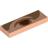 Tile 1 x 3 with Reddish Brown Eye, Nougat Eyebrow print (63864pr9996)