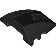 Wedge Curved 4 x 3 No Studs with Dark Bluish Grey Shapes, Light Bluish Grey Stripes print (64225pr0019)