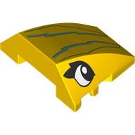 Wedge Curved 4 x 3 No Studs with White/Black Eyes, Sand Green Lightning Strikes print (64225pr0021)
