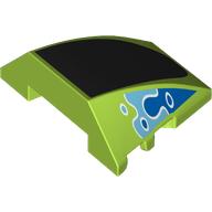 Wedge Curved 4 x 3 No Studs with Black Front, Blue/Medium Blue Water Shapes print (64225pr0024)