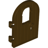 Door 1 x 4 x 6 Round Top with Window and Keyhole, Reinforced Edge (64390)