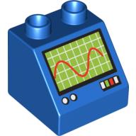 Duplo Brick 2 x 2 Slope 45° with Oscilloscope Print (6474pr9989)