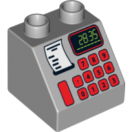 Duplo Brick 2 x 2 Slope 45° with 28.35 Cash Register Print (6474pr9990)