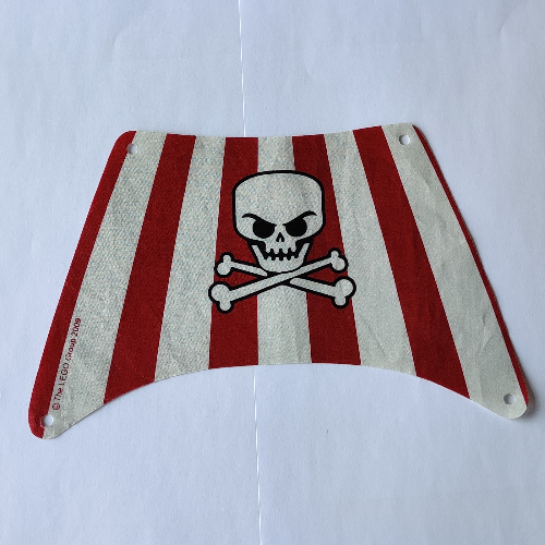 Sail, Rectangle, 27 x 17 with Red Stripes, Skull Crossbones (64991pr0001)