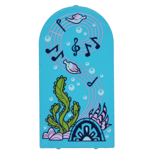 Glass for Frame 1 x 6 x 7 with Bow with Fish, Coral, Kelp, Music Notes print (65066pr9999)