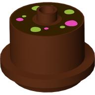 Duplo Food 2 x 2 Round Cake with Stud on Top with Lime, Dark Pink Decorations print (65157pr9999)