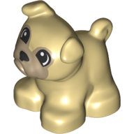 Duplo Animal Dog, Pug with Dark Tan Face and Black Nose Print (65161pr0001)