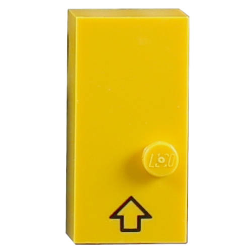 Braille Brick 2 x 4 with 1 Stud ⠠ and Up Arrow Print (65557pr0001)
