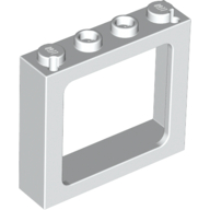 Window 1 x 4 x 3 Train with Shutter Holes and Solid Studs on Ends (6556)