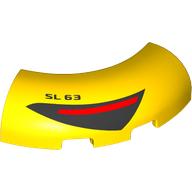 Brick Round Corner 3 x 3 x 1 No Studs with Red and Black Tail Light Print (65617pr0002)