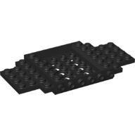 Vehicle Base 6 x 12 x 1 with Holes, 5 x 4 Recessed Center, 6 Studs On sides, 1 x 2 Cutouts on Ends (65634)