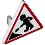 Road Sign Clip-on 2.2 x 2.667 Triangular with Road Works Sign print (65676pr0001)