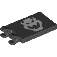 Tile Special 2 x 3 with 2 Clips without Tab between Clips with Bowser Head Print (65886pr0001)