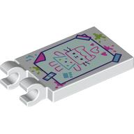 Tile Special 2 x 3 with 2 Clips with Drawing of Cat print (65886pr0007)
