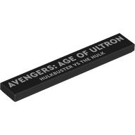 Tile 1 x 6 with White 'AVENGERS: AGE OF ULTRON HULKBUSTER VS THE HULK' print (6636pr0008)